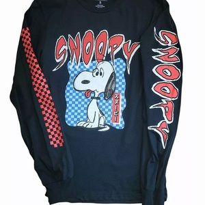 New men’s vintage long sleeve black cartoon tshirt